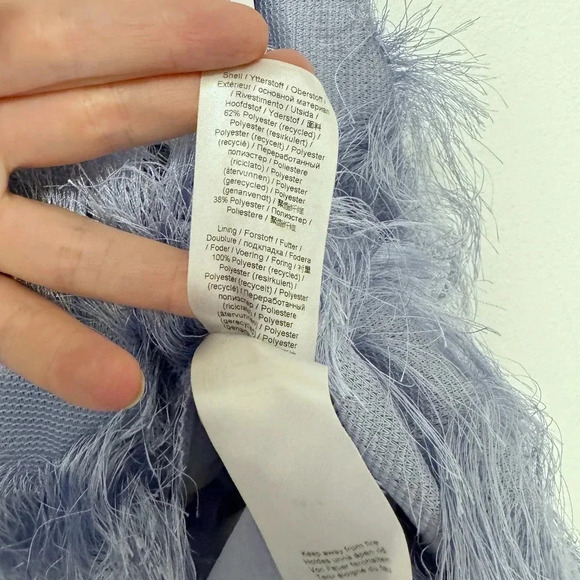 NWT $275 GANNI Fringe Mesh Tank Top - Pastel Ruffle Feathery Blouse - Picture 9 of 9